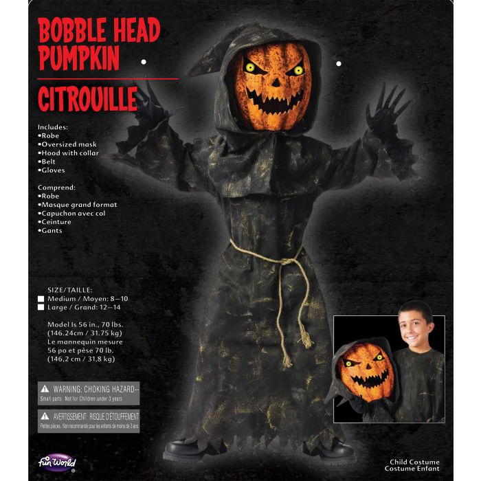 Bobble Head Pumpkin Child Costume