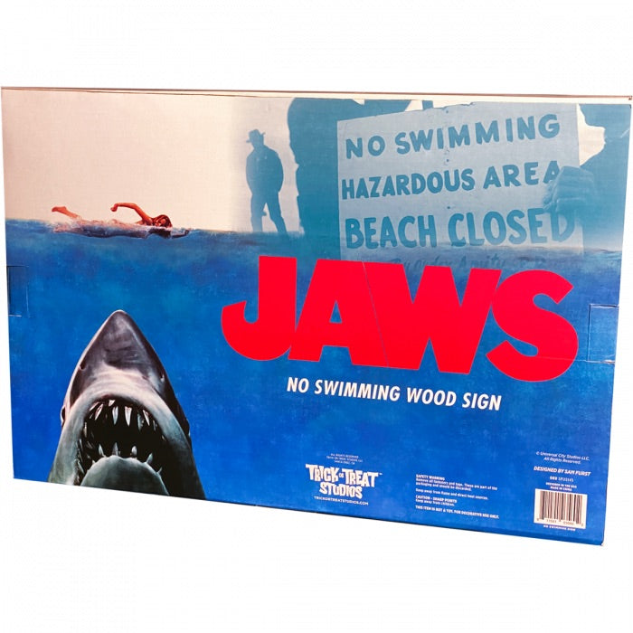 Jaws - No Swimming Wood Sign