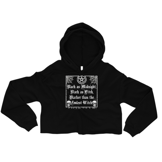BLACK AS MIDNIGHT. BLACK AS PITCH. - WOMENS CROPPED HOODIE